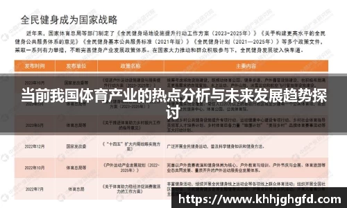 当前我国体育产业的热点分析与未来发展趋势探讨