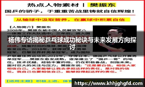 杨伟专访揭秘乒乓球成功秘诀与未来发展方向探讨